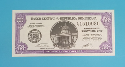 Republica Dominicana 50 Centavos Oro 1962 &amp;#039;Palacio Nacional&amp;#039; UNC serie: A1510930 foto