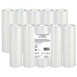 Set 10 role pungi vidat gofrate, dimensiuni 200x3000 mm, transparente, grosime 85 microni, preparare sau depozitare Sous Vide