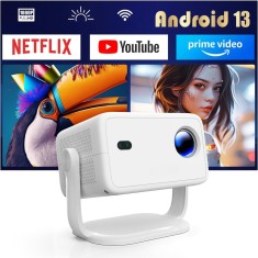 Videoproiector 1080P Full HD, WiFi 5G, Bluetooth 5.2, 18000 Lumeni, Suporta 4K, Zoom, Corectie Trapezoidala 4D, HDMI, USB, Difuzor, Telecomanda, Supor