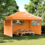 VidaXL Cort pliabil pentru petreceri cu 3 pereți laterali, portocaliu