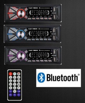 Unitate radio, dual USB, SD si BT, Aux In, Telecomanda RU-003BT, iluminare 3 culori 4x50W foto