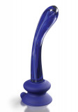 Dildo Icicles Sticla cu Suport Silicon Mov 18 cm, Pipedream