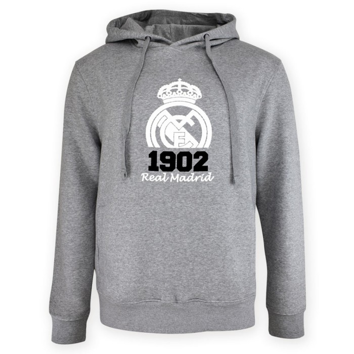 Real Madrid hanorac de bărbați cu glugă No21 Crest grey - XL