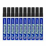 Set 10 markere Whiteboard negru 2.8 mm, stergere usoara, scriere clara si intensa