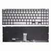 Tastatura Laptop, Asus, VivoBook 15 S512, S512DA, S512DK, S512FA, S512FB, S512UA, S512FJ, S512FL, iluminata, argintie, layout US
