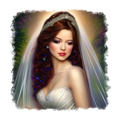 Sticker decorativ Mireasa, Alb, 55 cm, 11494ST foto
