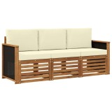 vidaXL Seturi de canapele cu pernă 3 pcs Lemn Solid de Acacia 3383951
