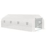 Outsunny Sera de Grădină Spațioasă, cu 8 Ferestre și Ușă Enrolabilă, Include Țăruși și Fr&acirc;nghii, 6x3x2m, Oțel și PP, Verde | Aosom Romania