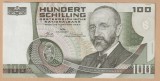 (3) BANCNOTA AUSTRIA - 100 SCHILLING 1984 (2 IANUARIE 1984) PORTRET EUGEN BOHM VON BAWERK, STARE FOARTE BUNA
