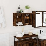 vidaXL Dulap perete baie, stejar fumuriu, 60x25x40 cm, lemn prelucrat
