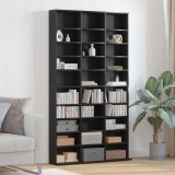 vidaXL Dulap CD-uri Stejar Negru 101x23x177.5 cm Lemn Prelucrat Negru Raft CD DVD Suport Colectie Media Design Modern