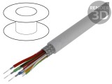 Cablu AV 3x0,08mm2 7x0,08mm2 Cositorit OFC Gri 10 Litri