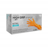 Manusi Nitril Texturate AMPri Solid Safety High Grip Orange, Portocaliu, L, 50 buc