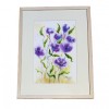E161. Tablou Flori albastre de munte 2021 acuarela pe hartie, inramat, 42x32 cm, Art Deco, RavariuArt