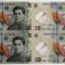 Romania coala 4 X 20 lei 2021 (2025) polimer cu certificat de autenticitate si plic BNR UNC necirculate **
