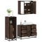 vidaXL Set mobilier de baie, 3 piese, stejar maro, lemn prelucrat 3300964