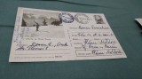 CARTE POSTALA CU SCHIURILE PE MUNTII BUCEGI CIRCULATA