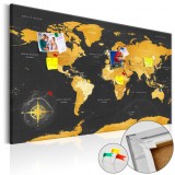 Cumpara ieftin Tablou din plută - Golden World [Cork Map] 120x80 cm