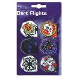 Set aripioare pentru sageti darts, plastic, 6 desene, 18 bucati