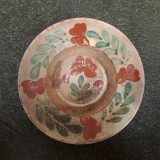 20. Farfurie veche din ceramica pentru agatat pe perete blid vechi lut 19,5 cm
