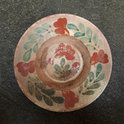20. Farfurie veche din ceramica pentru agatat pe perete blid vechi lut 19,5 cm foto
