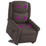 VidaXL Scaun electric de masaj &icirc;n picioare maro strălucitor