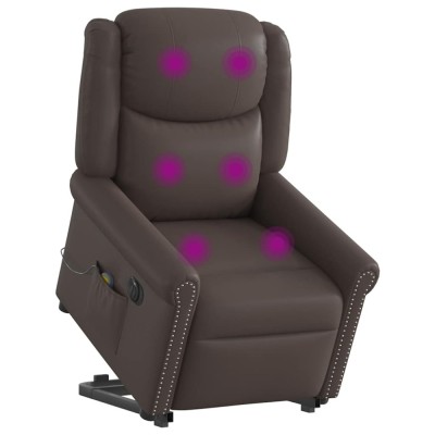 vidaXL Scaun electric de masaj &amp;icirc;n picioare maro strălucitor foto