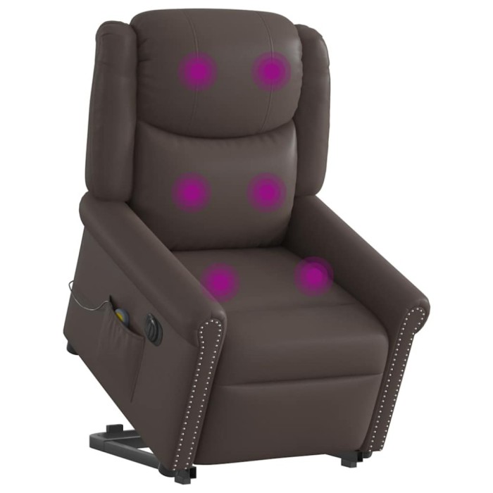 vidaXL Scaun electric de masaj &icirc;n picioare maro strălucitor