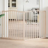 VidaXL Poartă pentru c&acirc;ini pliabilă, 2 panouri, 160 cm, lemn de plop