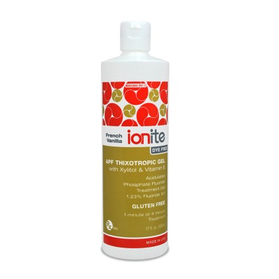 Gel Fluorizare, Ionite, cu Xylitol si Vitamina E, Fara Gluten, 1.23%, 500ml, Aroma Vanilie foto
