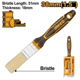 Pensula 38 mm cu maner cauciucat, pentru vopsit si finisaje - Ingco CHPTB8715