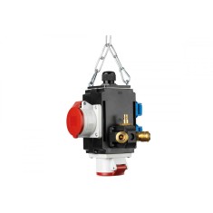Distribuitor de energie suspendat 2 prize trifazice 400V 5 poli 16A IP44 si cu 2 prize monofazice schuko 16A IP44 cu conexiune la aer comprimat