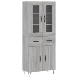 Dulap inalt, gri sonoma, 69,5x34x180 cm, lemn compozit