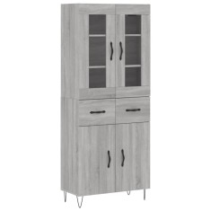 Dulap inalt, gri sonoma, 69,5x34x180 cm, lemn compozit