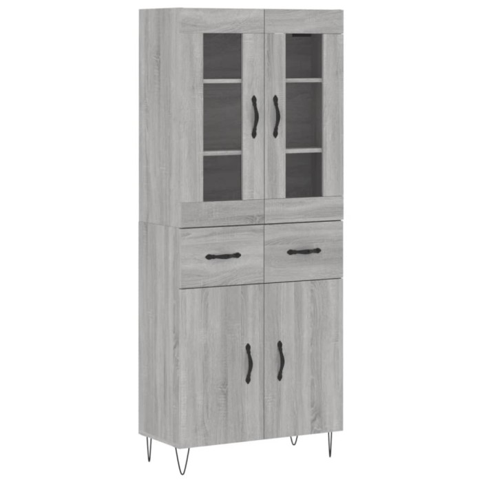 Dulap inalt, gri sonoma, 69,5x34x180 cm, lemn compozit
