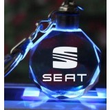 Breloc auto din cristal cu LED - Logo SEAT