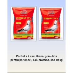 PACHET 2 saci - Hrana Granulata pentru Porumbei 14% proteina, Energolet,2 x sac 10 kg