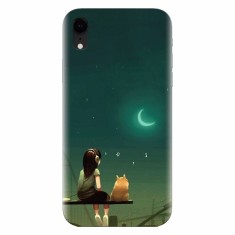 Husa silicon pentru Apple Iphone XR, Cat And Girl foto
