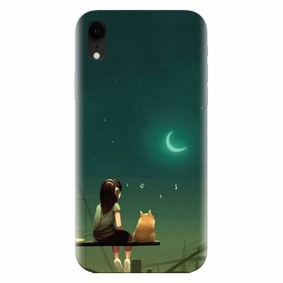 Husa silicon pentru Apple Iphone XR, Cat And Girl foto
