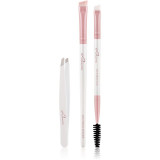 Luvia Cosmetics Prime Vegan Brow Kit set pentru aranjarea spr&acirc;ncenelor Candy (Pearl White / Rose) 3 buc