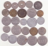 Rom&acirc;nia set 25 monede diferite 1905-2001.