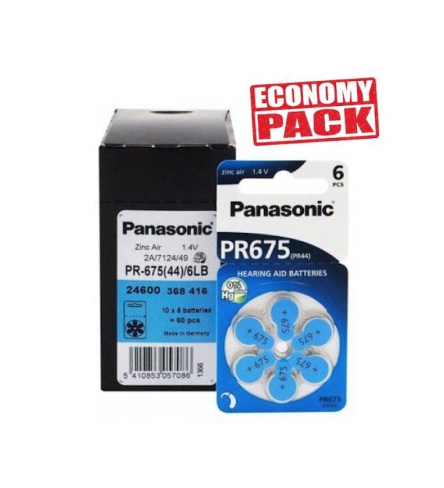 Baterii Panasonic 675 pentru aparate auditive Economy Pack 60 baterii Baterii Panasonic 675 pentru aparate auditive Economy Pack 60 baterii