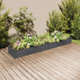 VidaXL Strat grădină &icirc;nălțat cu căptușeală gri 240x45x25 cm, lemn brad