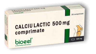 Calciu lactic 500mg 20cpr foto