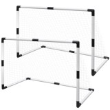 Set porti mini de fotbal pentru copii din plasa, 2 buc., 91,5x48x61 cm GartenMobel Dekor, vidaXL