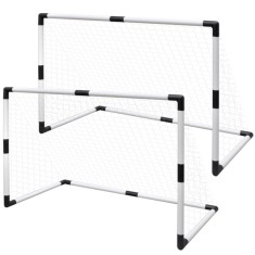 Set porti mini de fotbal pentru copii din plasa, 2 buc., 91,5x48x61 cm GartenMobel Dekor foto