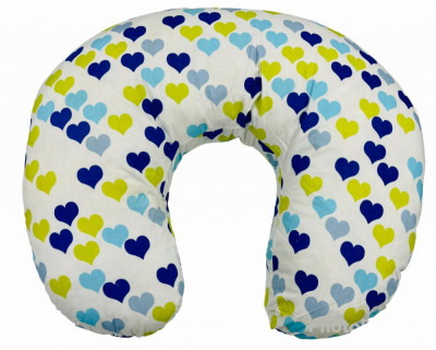 Perna pentru alaptat 2 in 1 Nursing Pillow Hearts, BabyJem (Culoare: Roz) foto