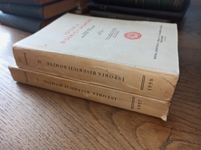 ISTORIA BISERICII ROMANE ,Doua volume , Manual pentru institutiile teologice, 1957-1958 foto
