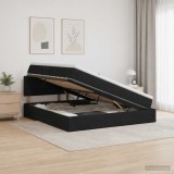 Cumpara ieftin Pat cu LED si saltea Negru 160 x 200 cm Tesatura