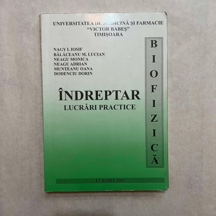 Nagy I. Iosif - Indreptar de biofizica - Lucrari practice